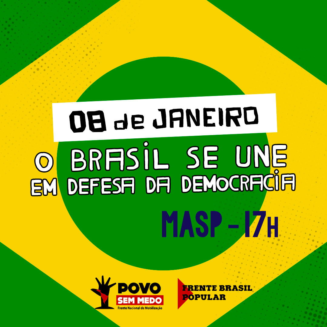 Manifestação pela DEMOCRACIA, 08/01/2024, 17h  no MASP, São Paulo/SP.